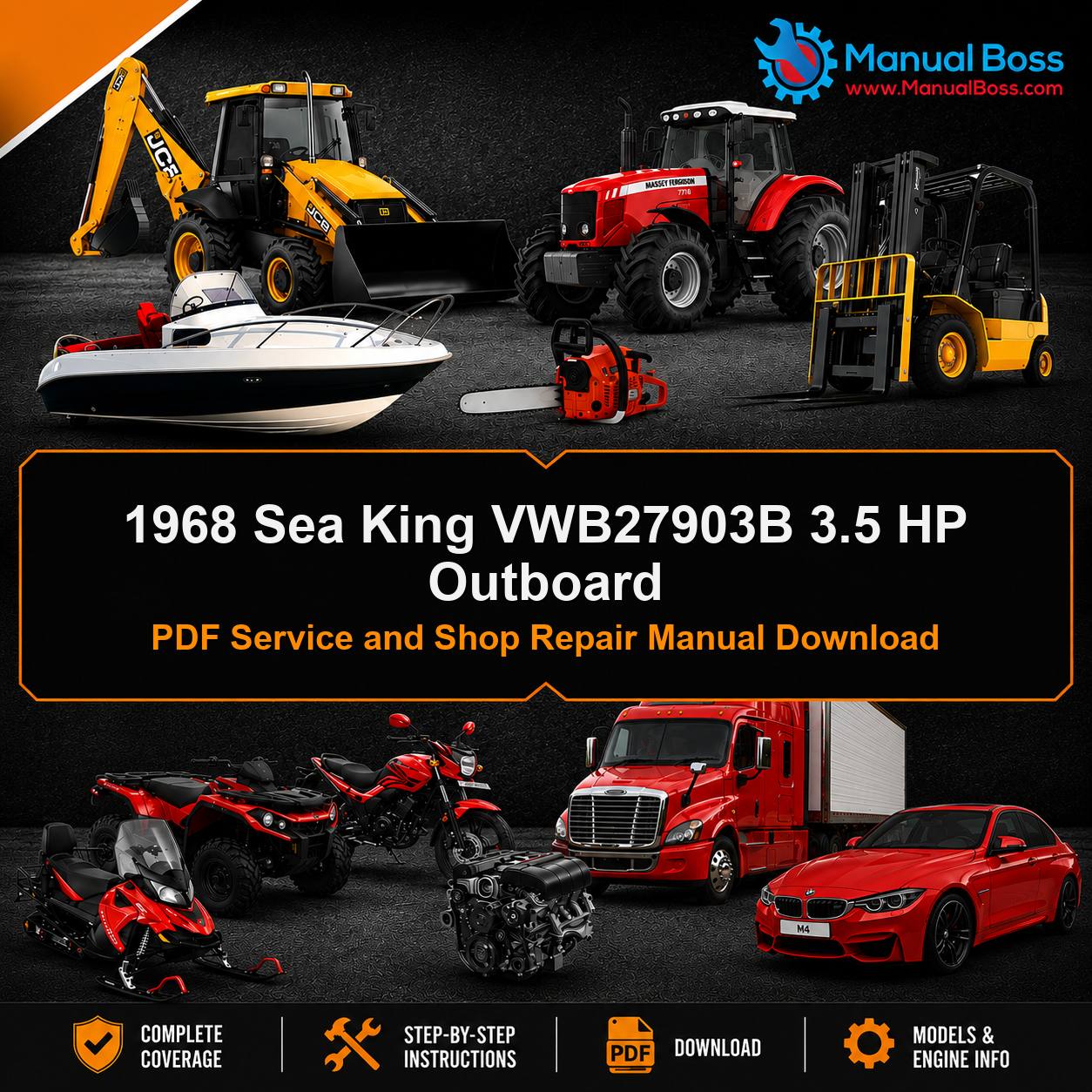 1968 Sea King VWB27903B 3.5 HP Outboard PDF Service and Shop Repair Manual Download