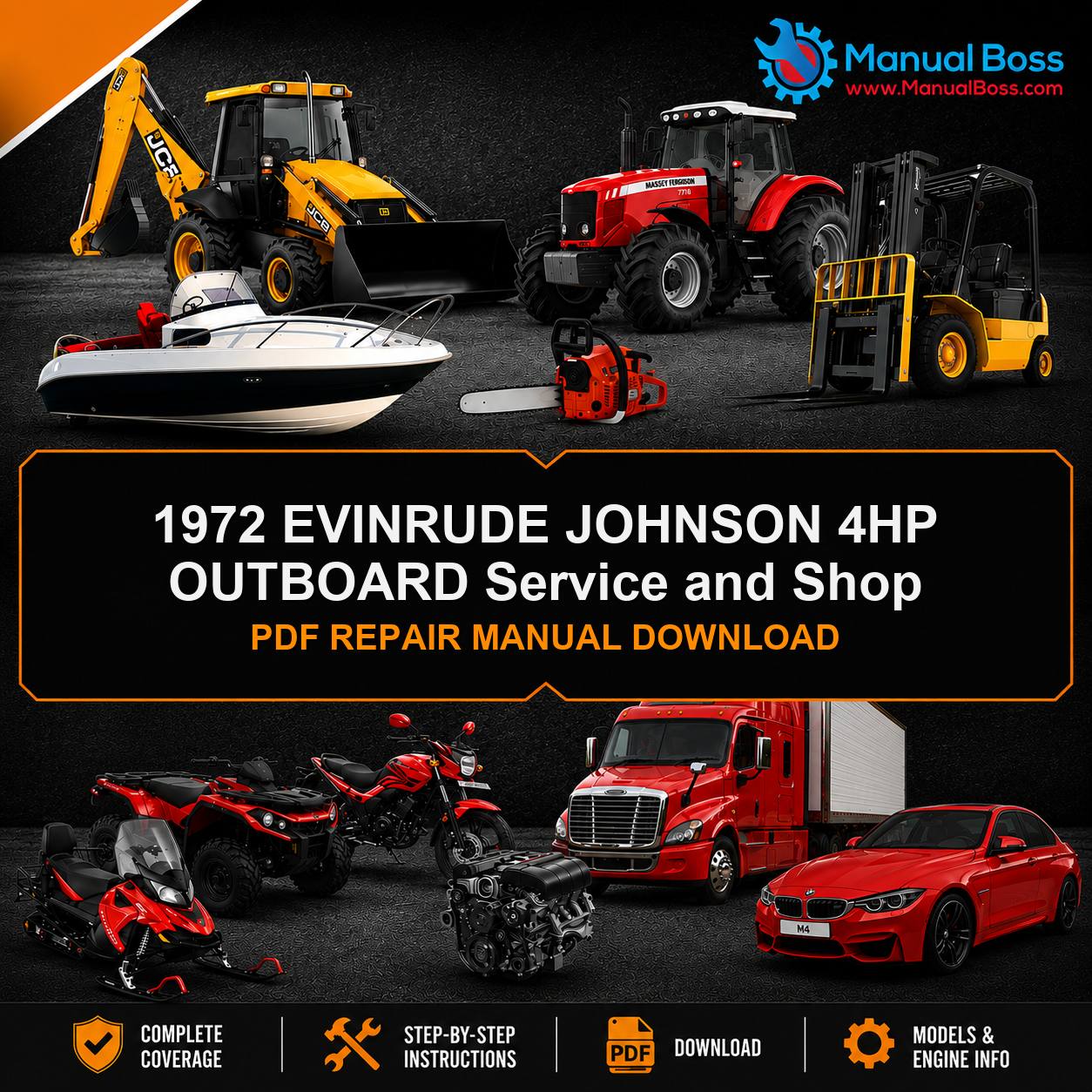 1972 EVINRUDE JOHNSON 4HP OUTBOARD Service and Shop PDF REPAIR MANUAL DOWNLOAD