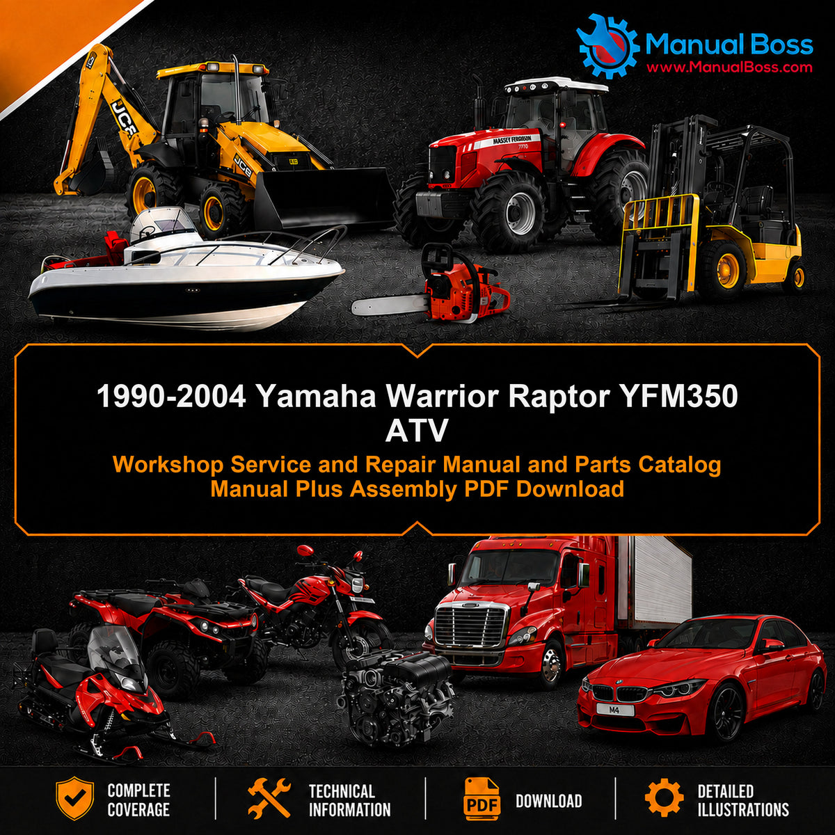 1990-2004 Yamaha Warrior Raptor YFM350 ATV Workshop Service and Repair Manual and Parts Catalog Manual Plus Assembly PDF Download