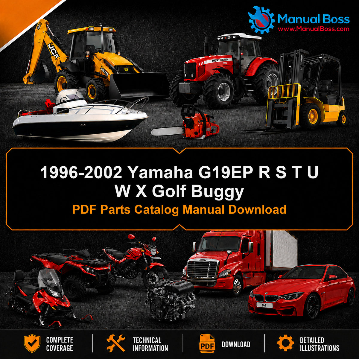 1996-2002 Yamaha G19EP R S T U W X Golf Buggy PDF Parts Catalog Manual Download