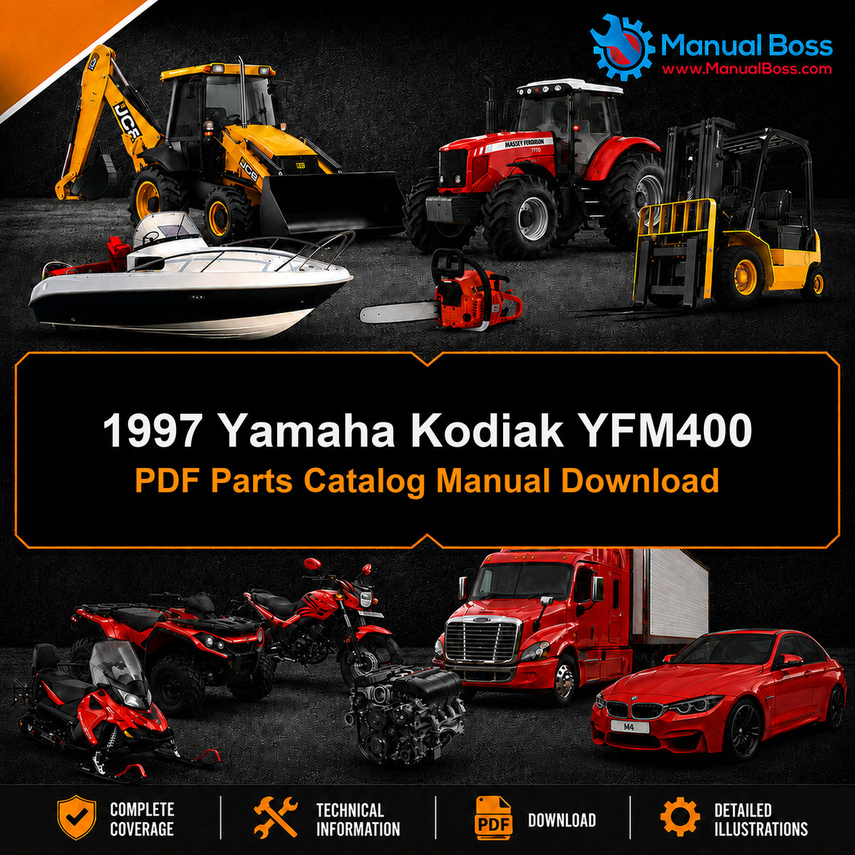 1997 Yamaha Kodiak YFM400 PDF Parts Catalog Manual Download