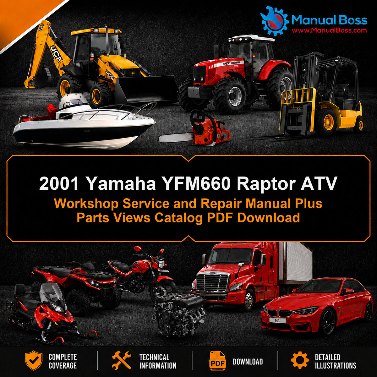 2001 Yamaha YFM660 Raptor ATV Workshop Service and Repair Manual Plus Parts Views Catalog PDF Download
