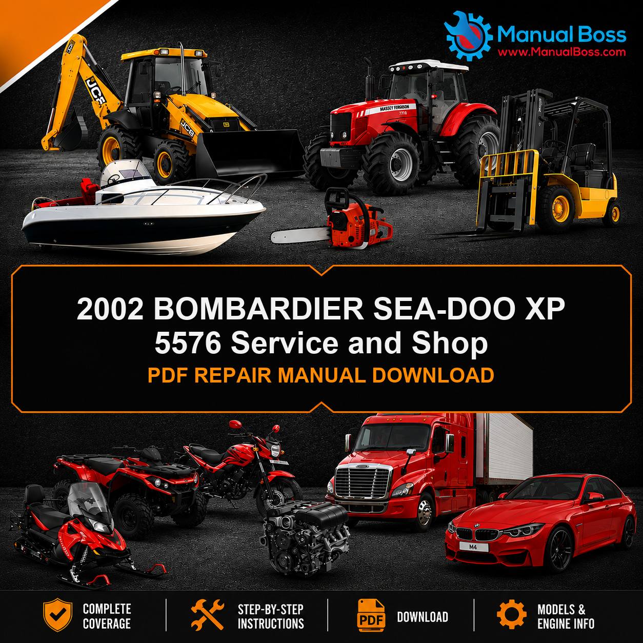 2002 BOMBARDIER SEA-DOO XP 5576 Service and Shop PDF REPAIR MANUAL DOWNLOAD