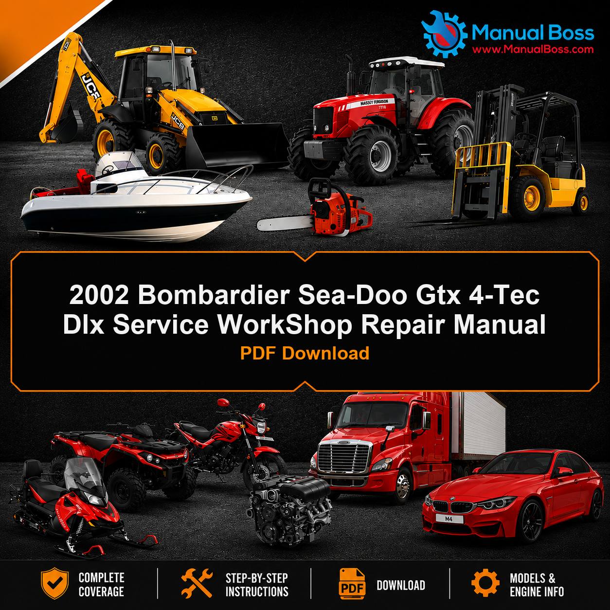 2002 Bombardier Sea-Doo Gtx 4-Tec Dlx Service WorkShop Repair Manual PDF Download