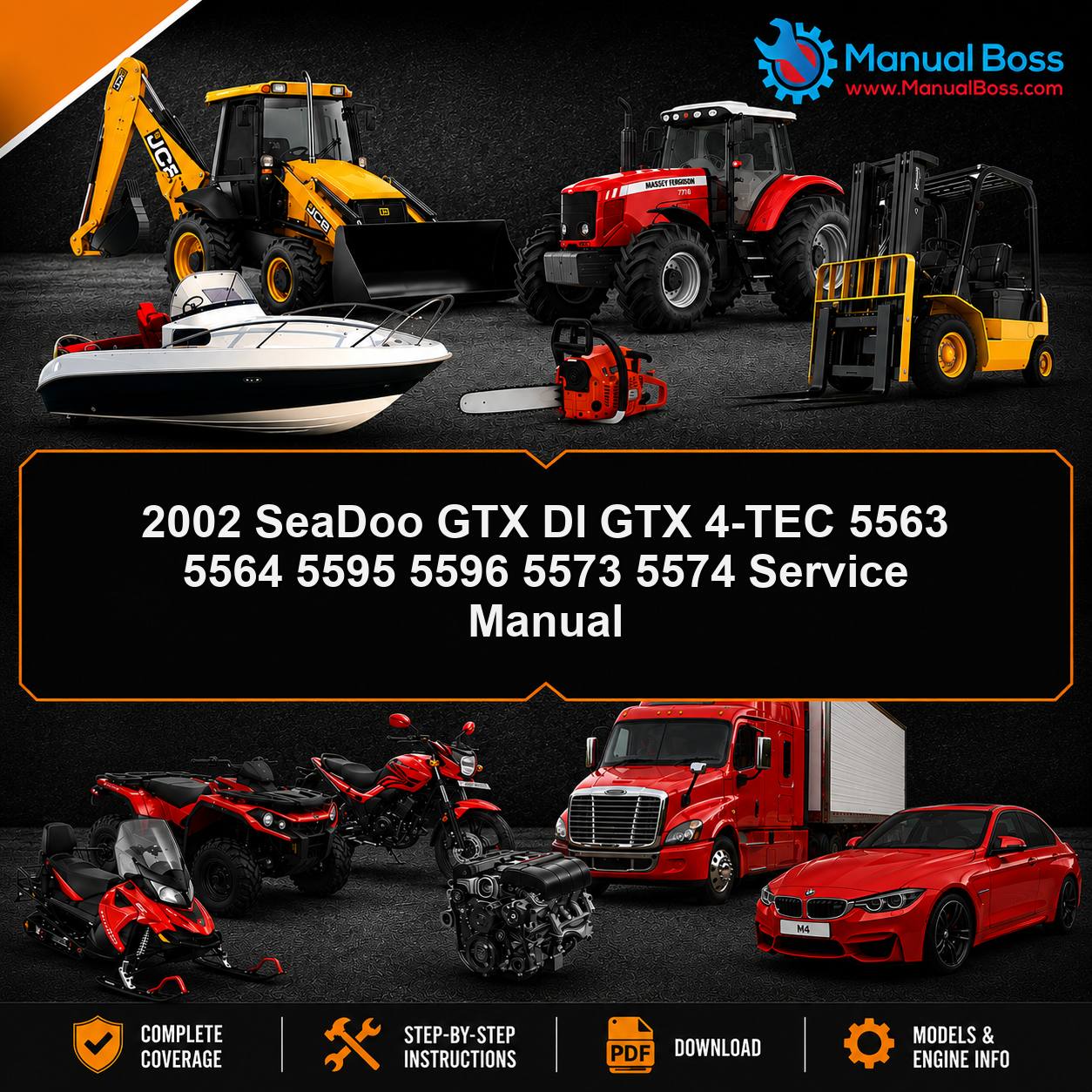 2002 SeaDoo GTX DI GTX 4-TEC 5563 5564 5595 5596 5573 5574 Service Manual