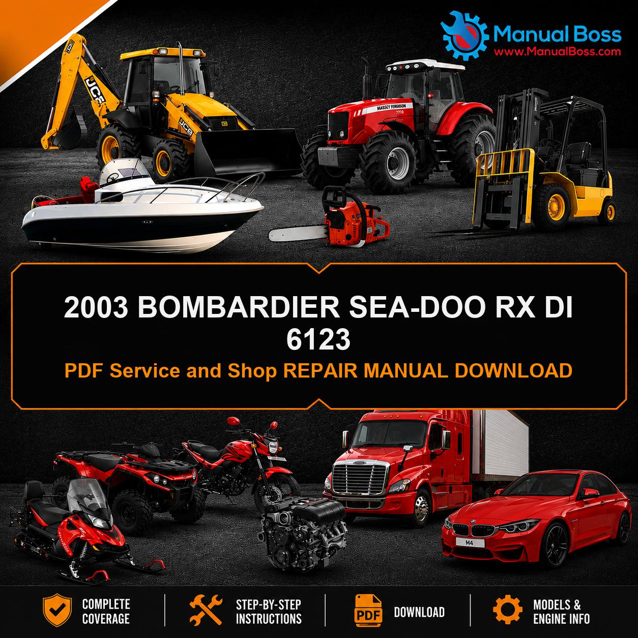 2003 BOMBARDIER SEA-DOO RX DI 6123 PDF Service and Shop REPAIR MANUAL DOWNLOAD