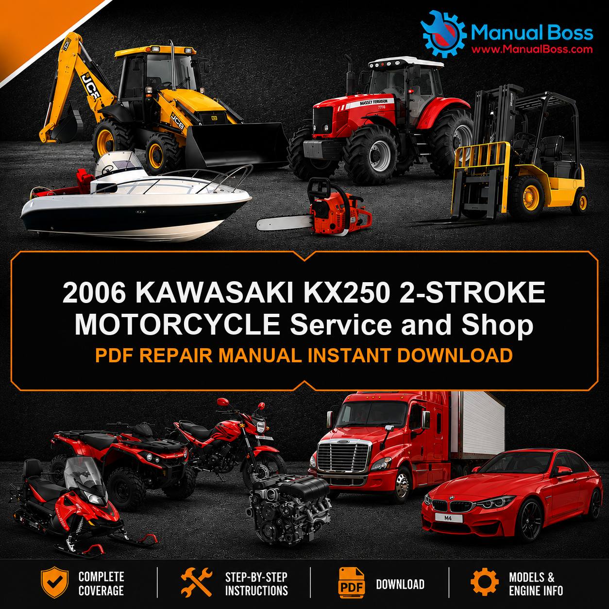 2006 KAWASAKI KX250 2-STROKE MOTORCYCLE Service and Shop PDF REPAIR MANUAL INSTANT DOWNLOAD