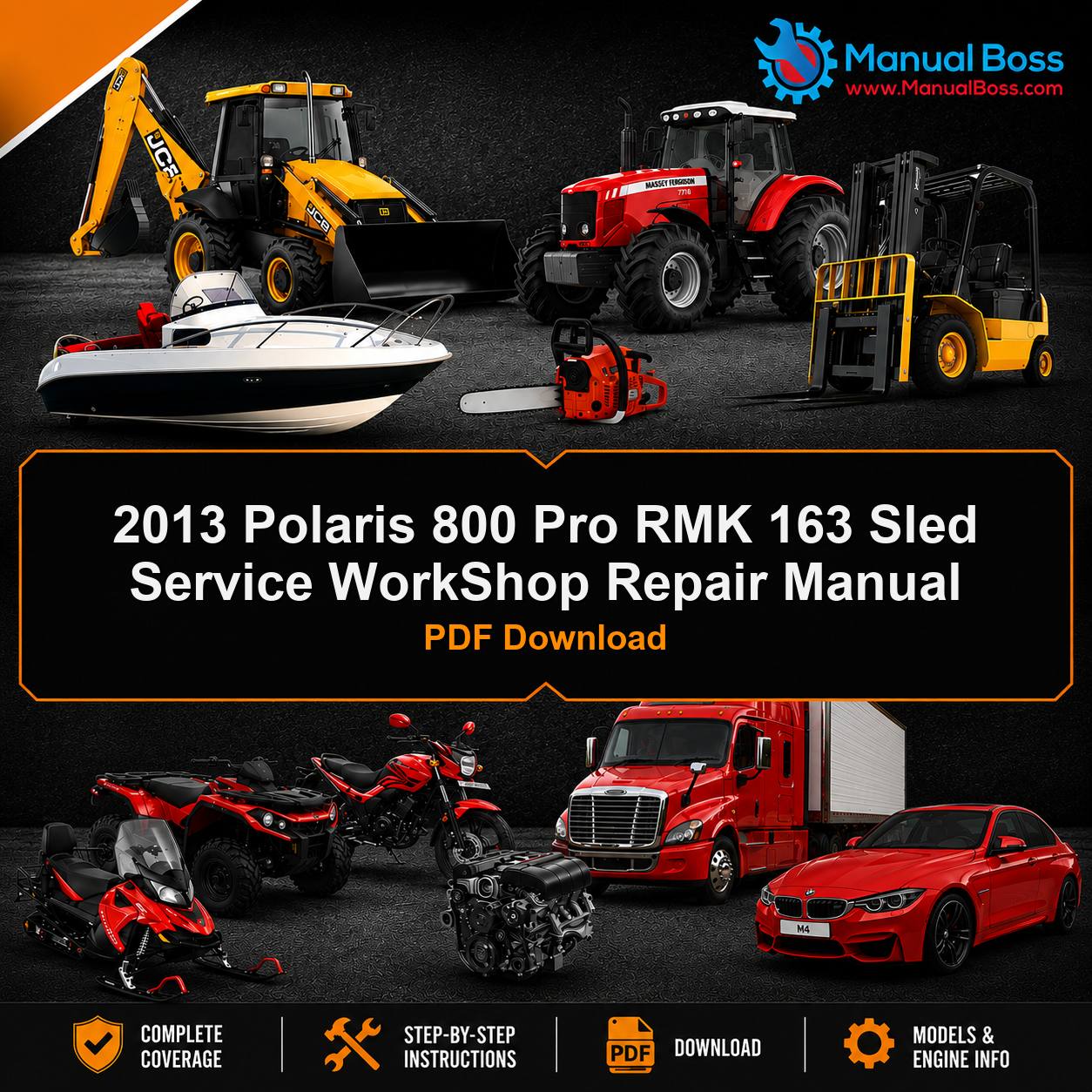 2013 Polaris 800 Pro RMK 163 Sled Service WorkShop Repair Manual PDF Download