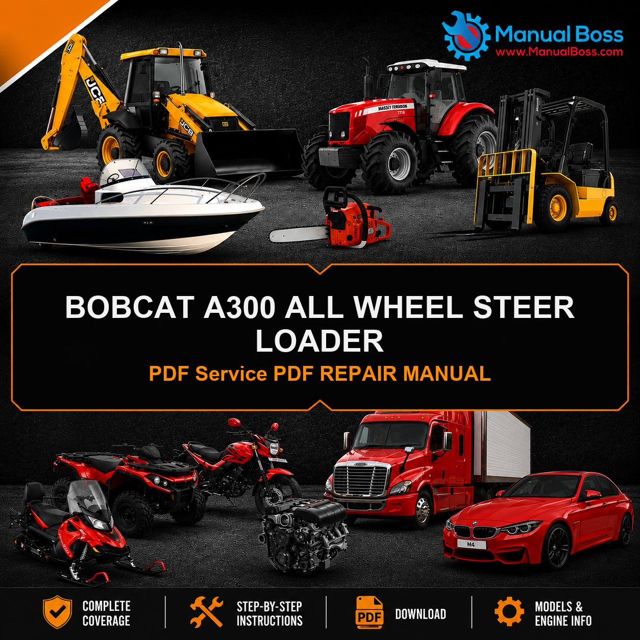 BOBCAT A300 ALL WHEEL STEER LOADER PDF Service PDF REPAIR MANUAL