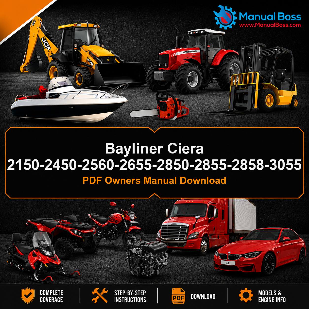 Bayliner Ciera 2150-2450-2560-2655-2850-2855-2858-3055 PDF Owners Manual Download