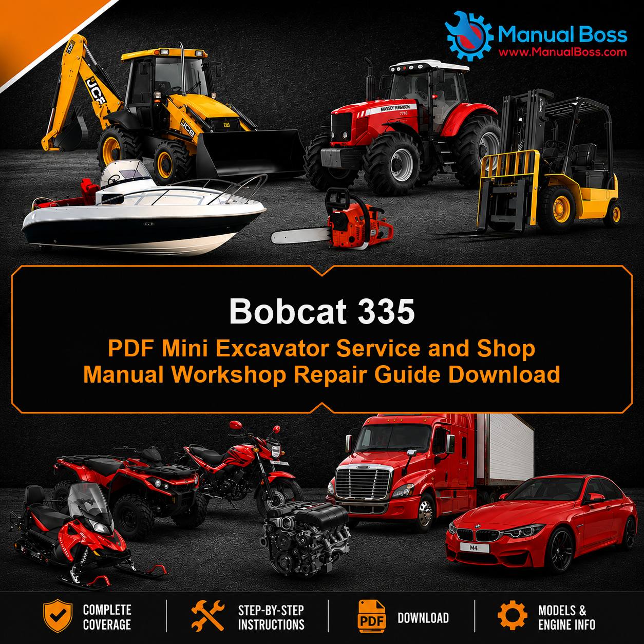 Bobcat 335 PDF Mini Excavator Service and Shop Manual Workshop Repair Guide Download