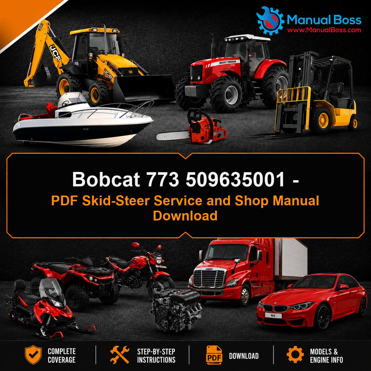 Bobcat 773 509635001 - PDF Skid-Steer Service and Shop Manual Download