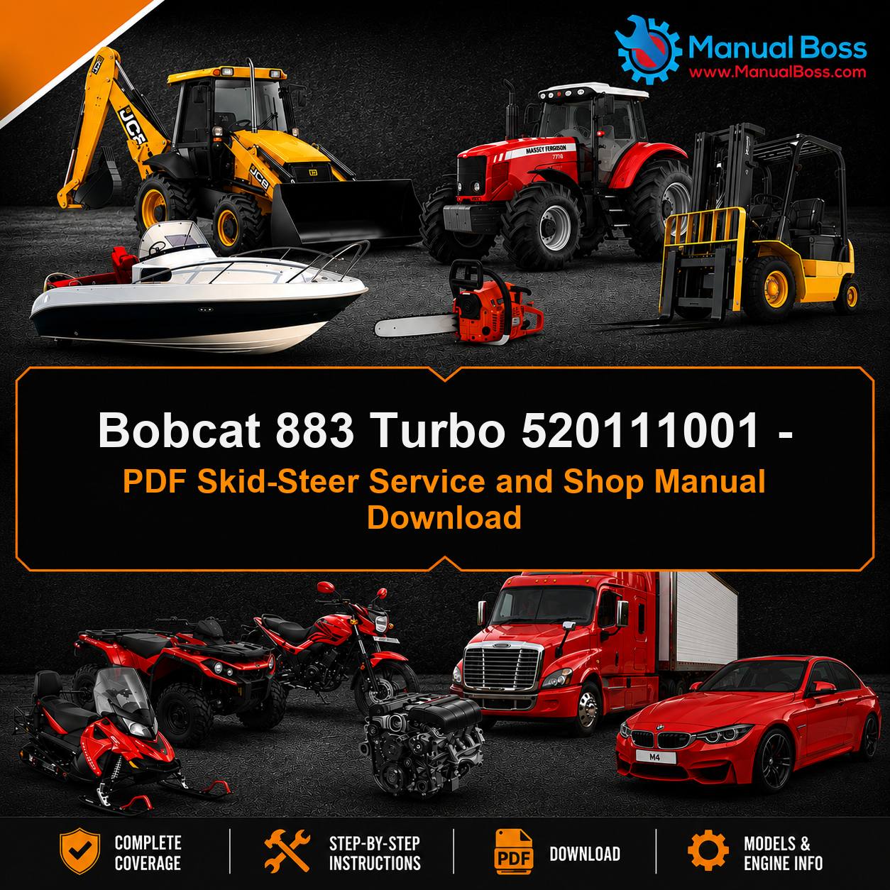 Bobcat 883 Turbo 520111001 - PDF Skid-Steer Service and Shop Manual Download