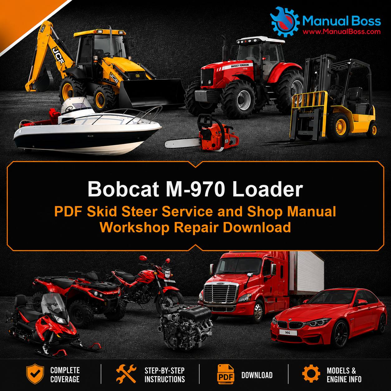 Bobcat M-970 Loader PDF Skid Steer Service and Shop Manual Workshop Repair Download
