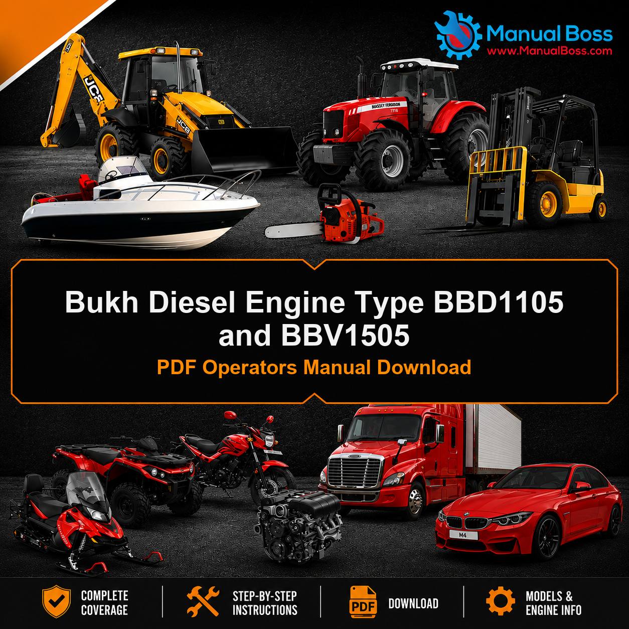 Bukh Diesel Engine Type BBD1105 and BBV1505 PDF Operators Manual Download