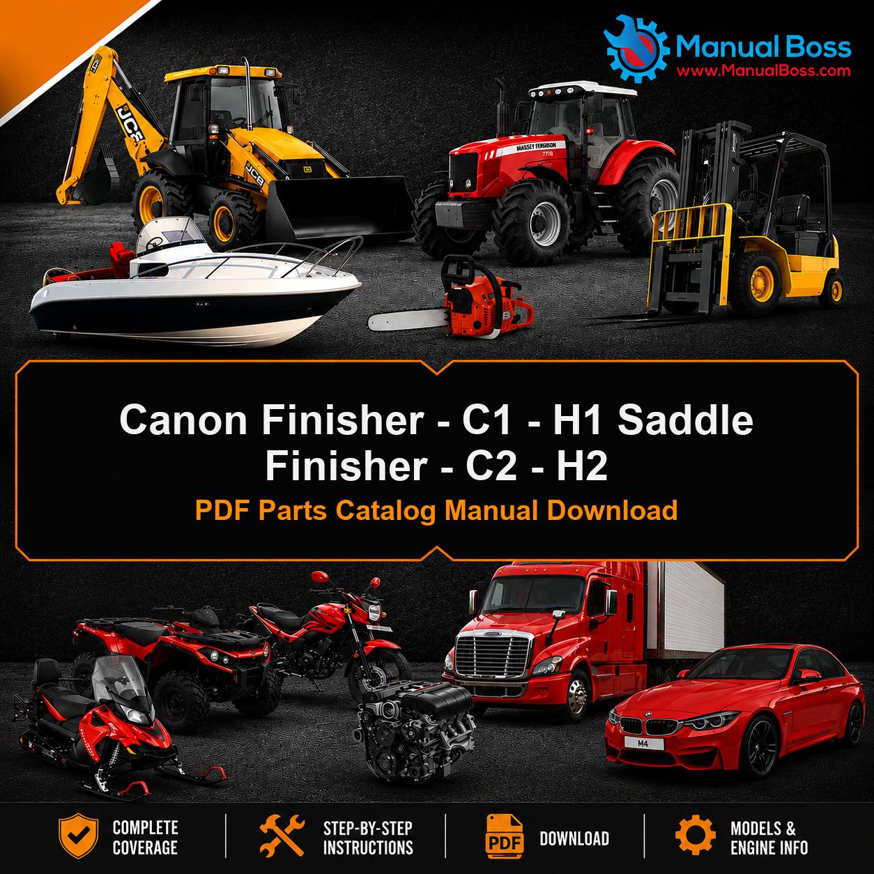 Canon Finisher - C1 - H1 Saddle Finisher - C2 - H2 PDF Parts Catalog Manual Download