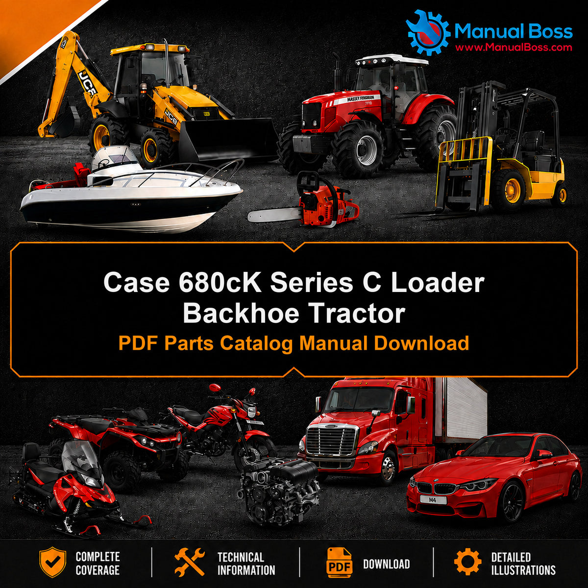 Case 680cK Series C Loader Backhoe Tractor PDF Parts Catalog Manual Download