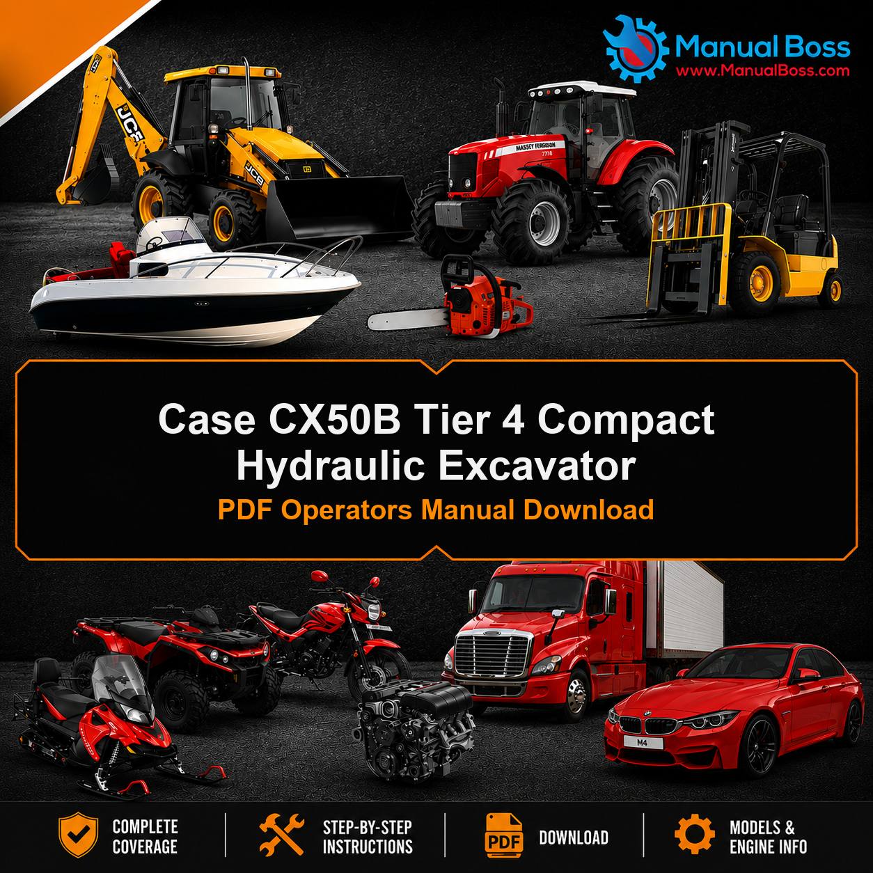 Case CX50B Tier 4 Compact Hydraulic Excavator PDF Operators Manual Download