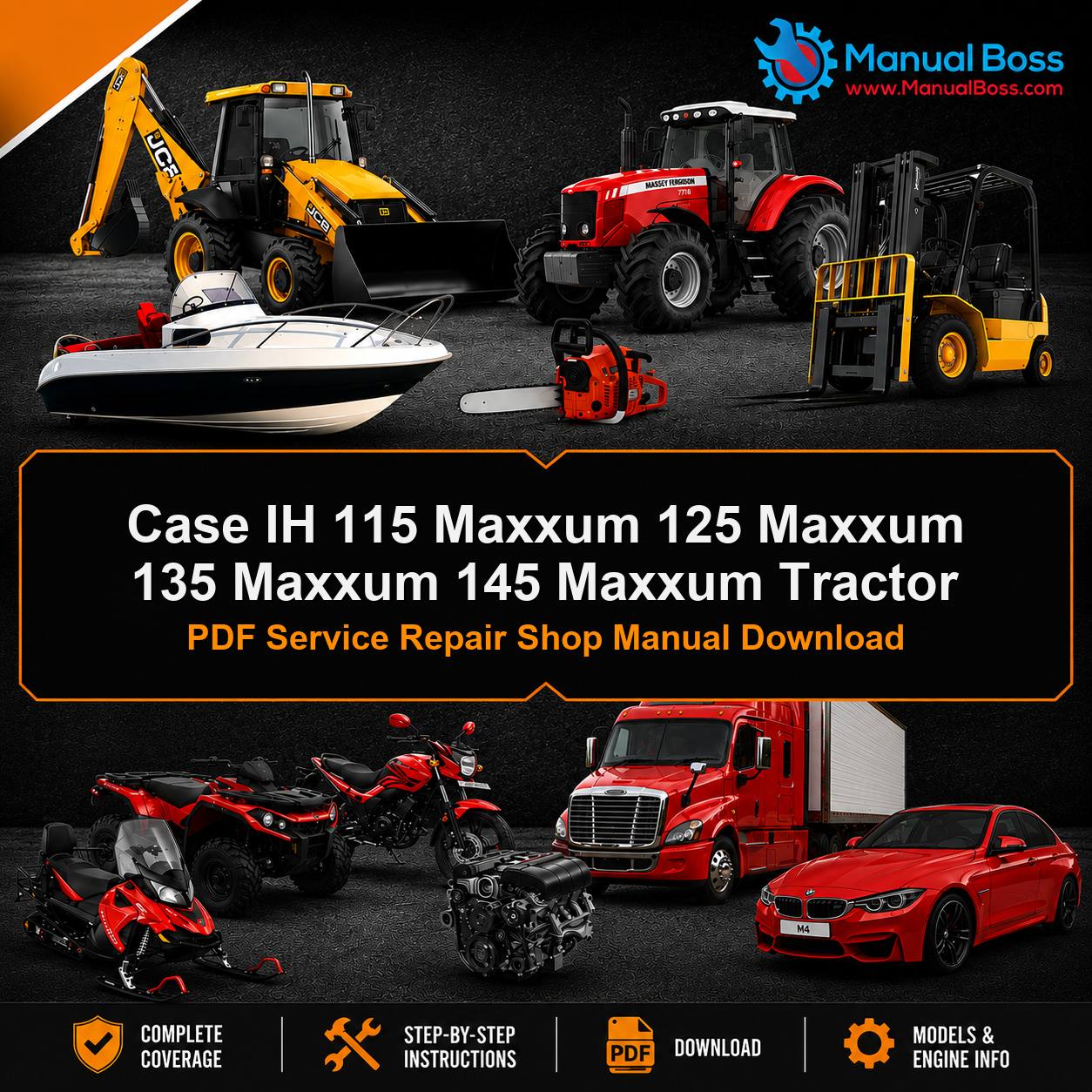 Case IH 115 Maxxum 125 Maxxum 135 Maxxum 145 Maxxum Tractor PDF Service Repair Shop Manual Download