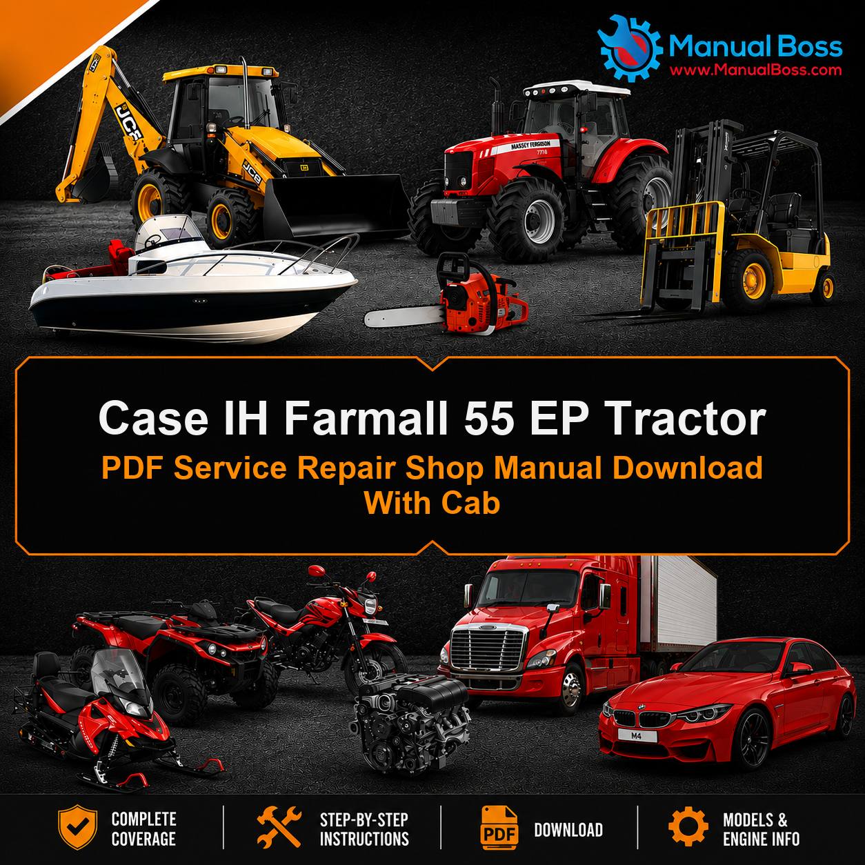 Case IH Farmall 55 EP Tractor PDF Service Repair Shop Manual Download With Cab