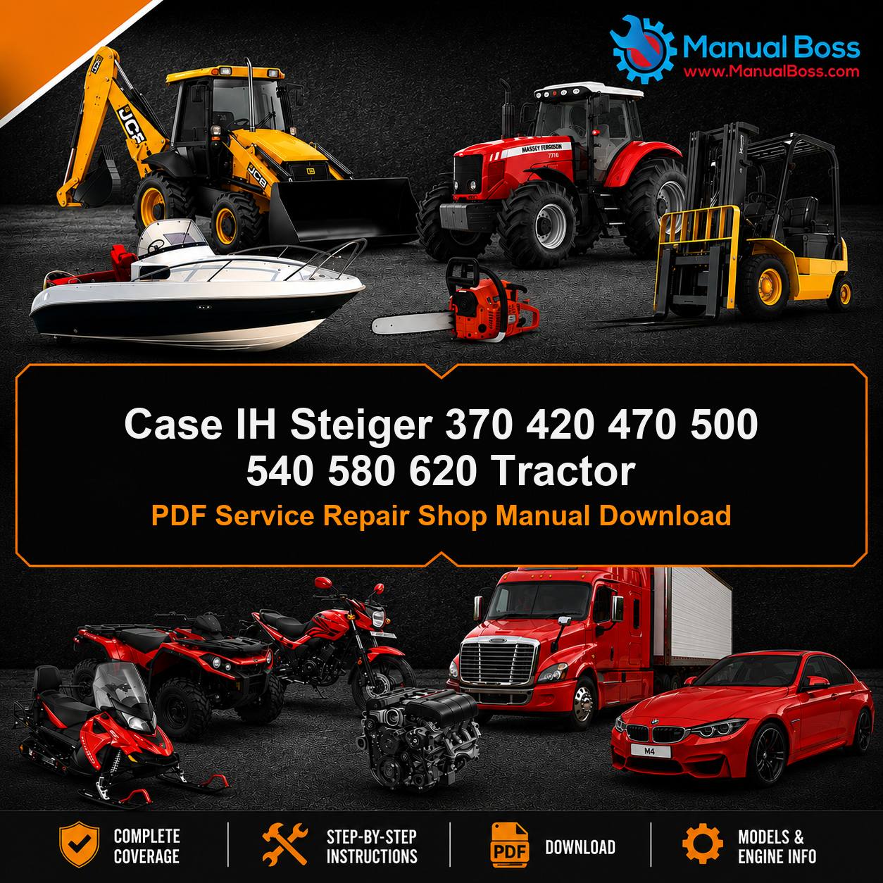 Case IH Steiger 370 420 470 500 540 580 620 Tractor PDF Service Repair Shop Manual Download