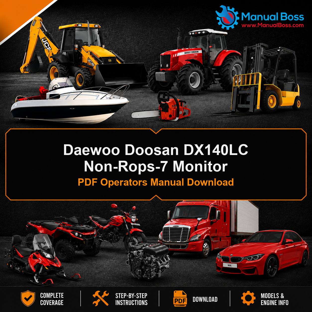 Daewoo Doosan DX140LC Non-Rops-7 Monitor PDF Operators Manual Download