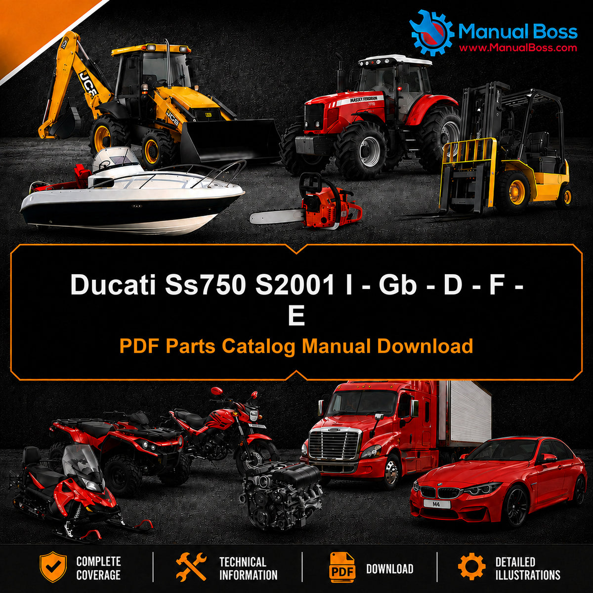 Ducati Ss750 S2001 I - Gb - D - F - E PDF Parts Catalog Manual Download