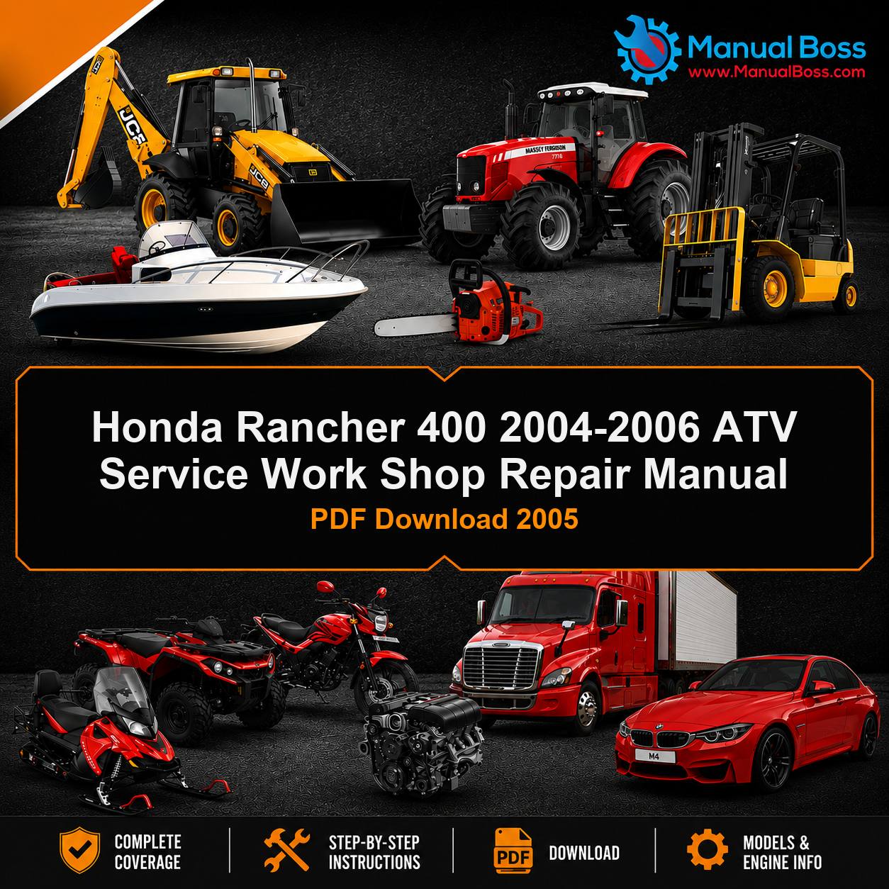 Honda Rancher 400 2004-2006 ATV Service Work Shop Repair Manual PDF Download 2005