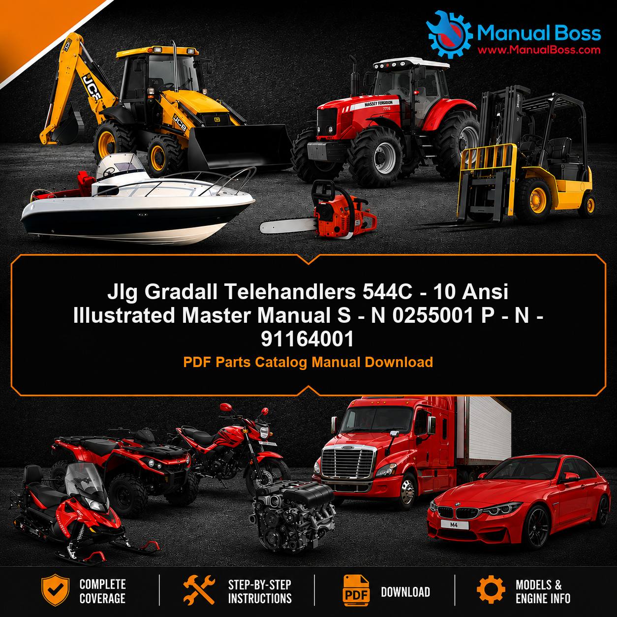 Jlg Gradall Telehandlers 544C - 10 Ansi Illustrated Master Manual S - N 0255001 P - N - 91164001 PDF Parts Catalog Manual Download