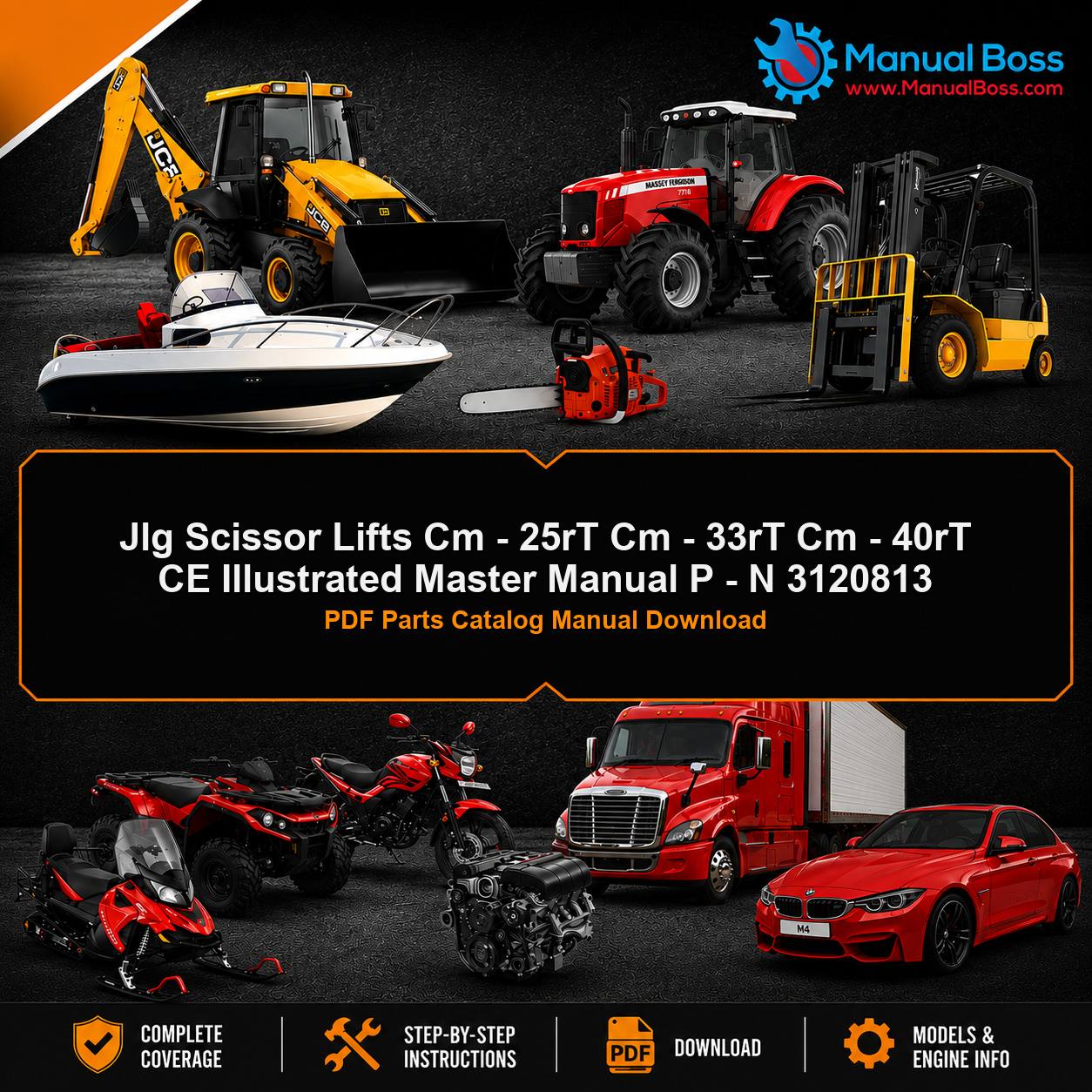 Jlg Scissor Lifts Cm - 25rT Cm - 33rT Cm - 40rT CE Illustrated Master Manual P - N 3120813 PDF Parts Catalog Manual Download