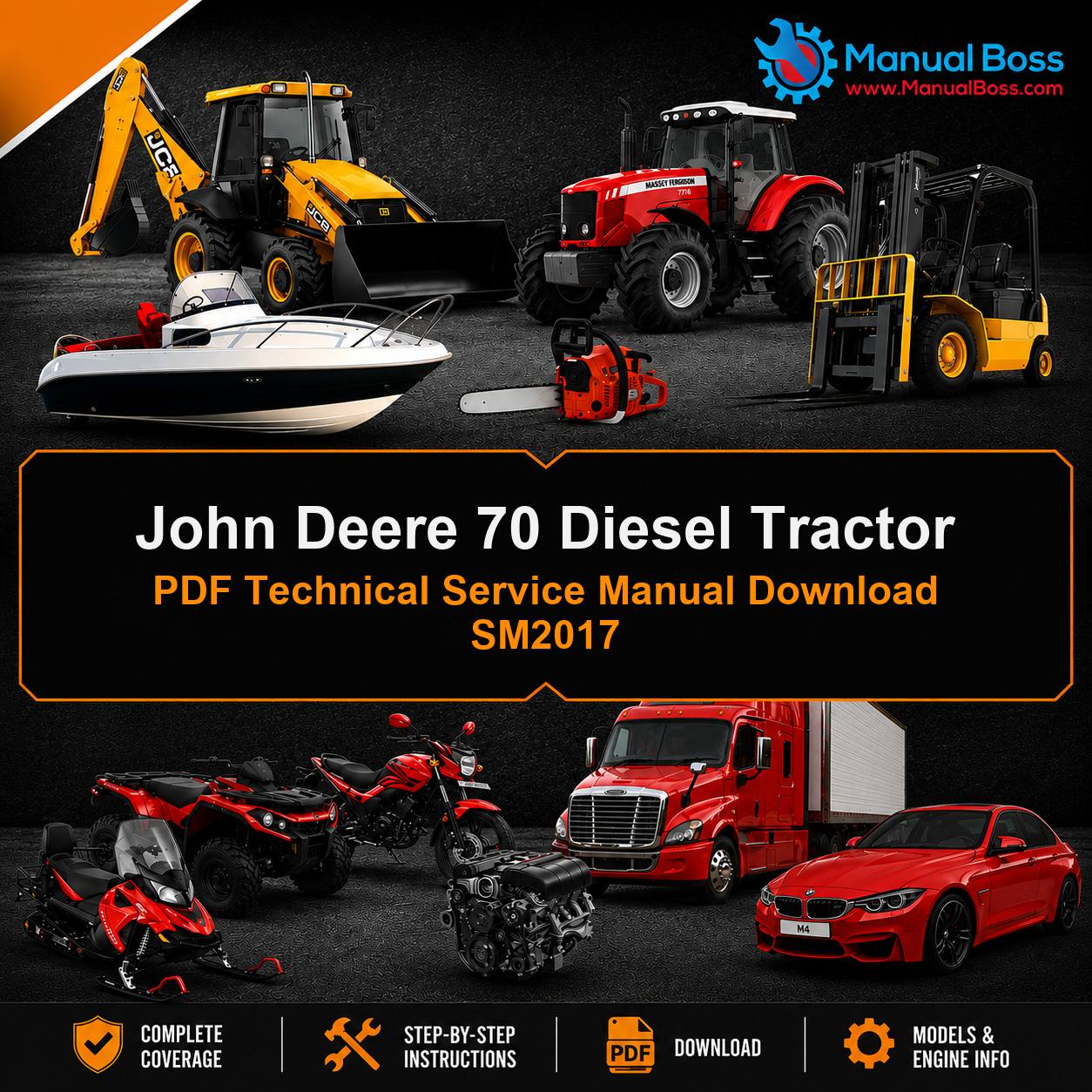 John Deere 70 Diesel Tractor PDF Technical Service Manual Download SM2017