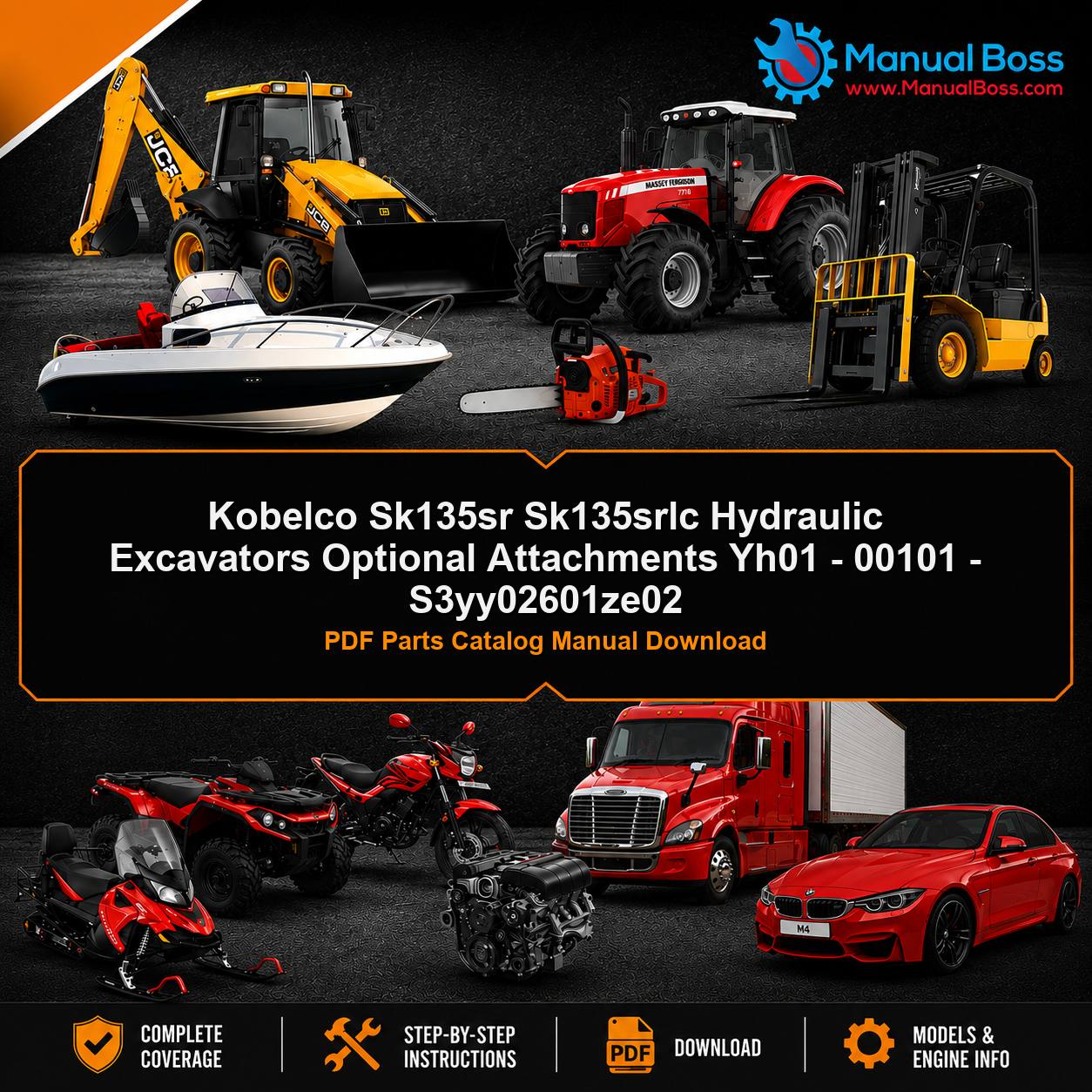 Kobelco Sk135sr Sk135srlc Hydraulic Excavators Optional Attachments Yh01 - 00101 - S3yy02601ze02 PDF Parts Catalog Manual Download