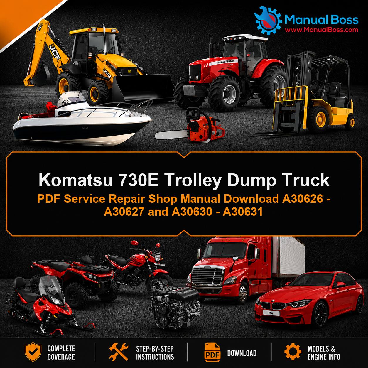 Komatsu 730E Trolley Dump Truck PDF Service Repair Shop Manual Download A30626 - A30627 and A30630 - A30631