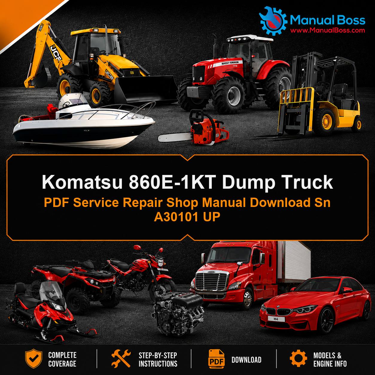 Komatsu 860E-1KT Dump Truck PDF Service Repair Shop Manual Download Sn A30101 UP