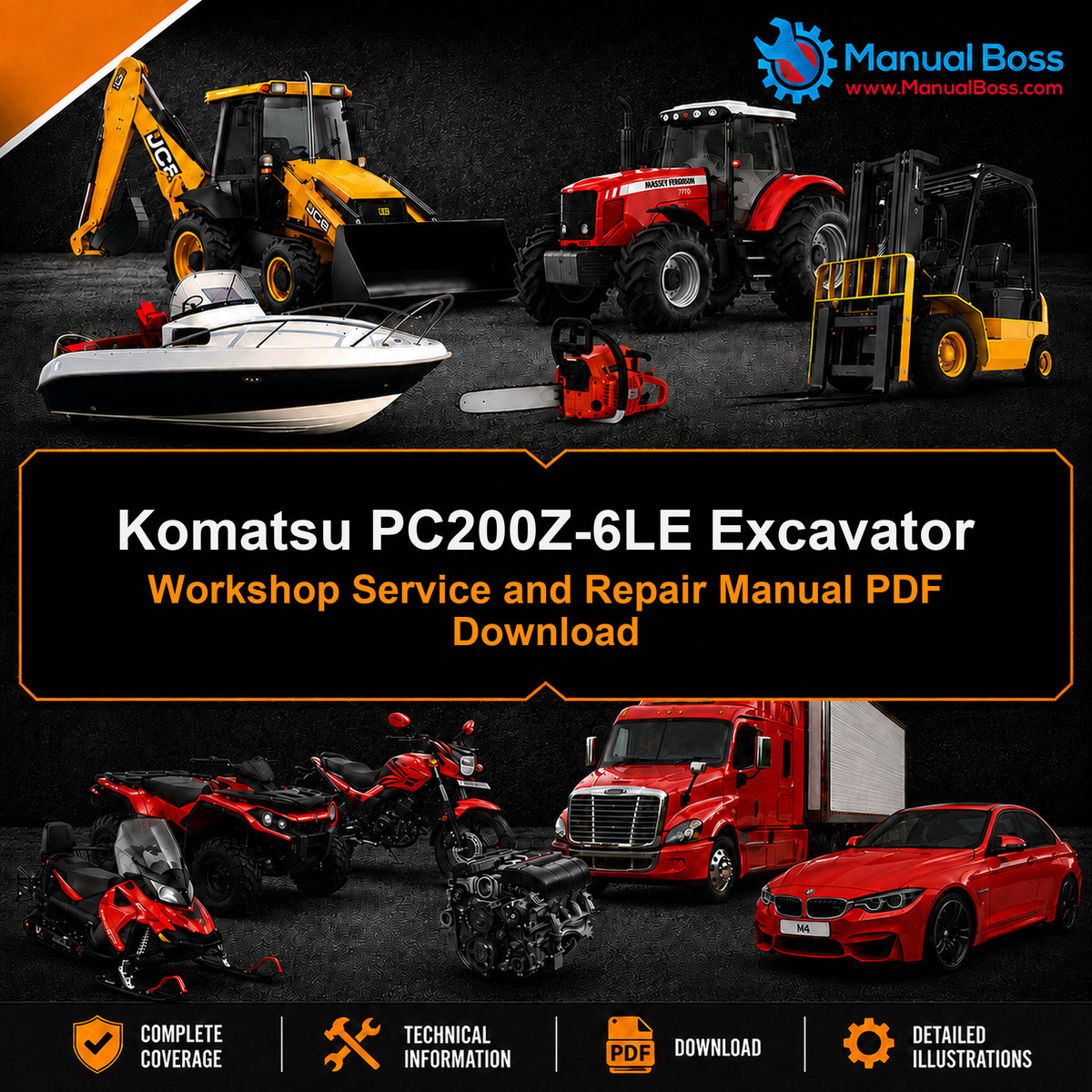 Komatsu PC200Z-6LE Excavator Workshop Service and Repair Manual PDF Download