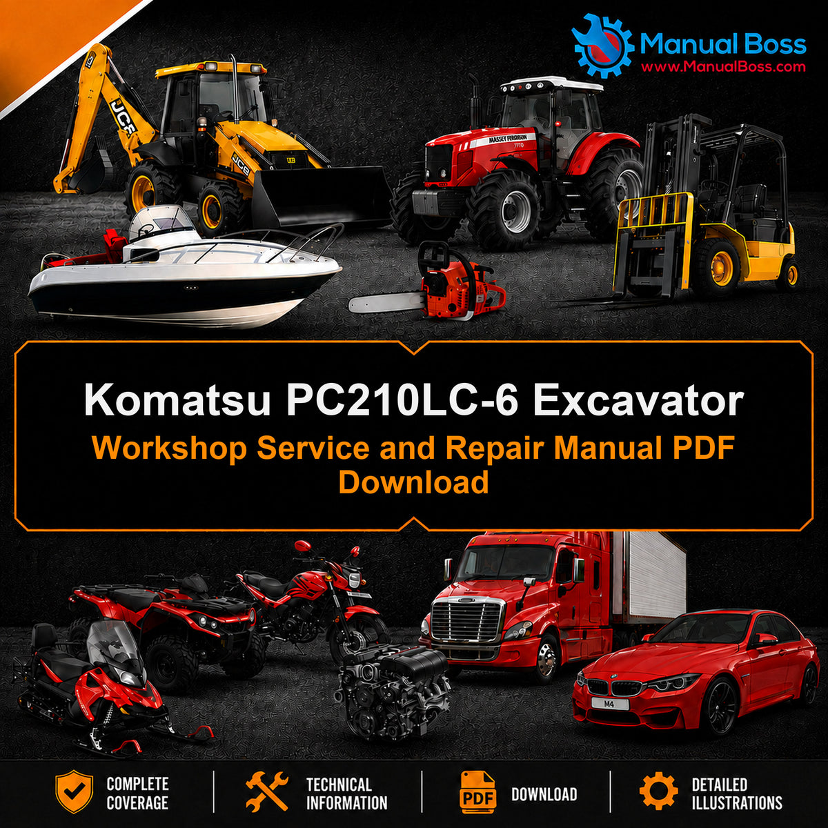 Komatsu PC210LC-6 Excavator Workshop Service and Repair Manual PDF Download