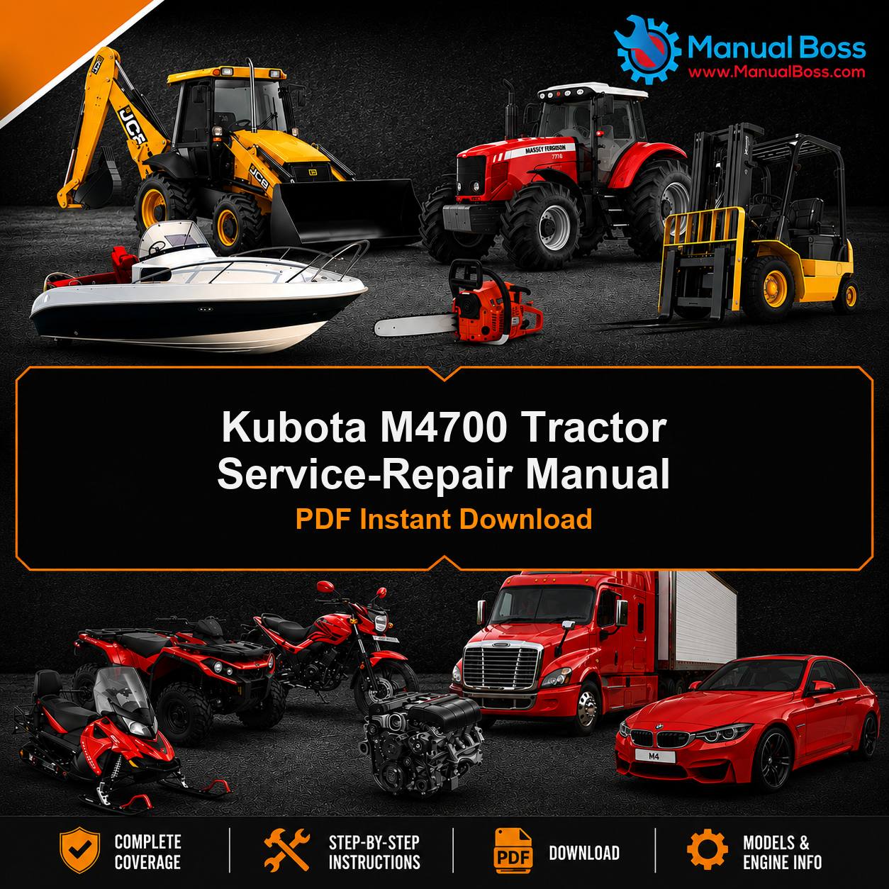 Kubota M4700 Tractor Service-Repair Manual PDF Instant Download