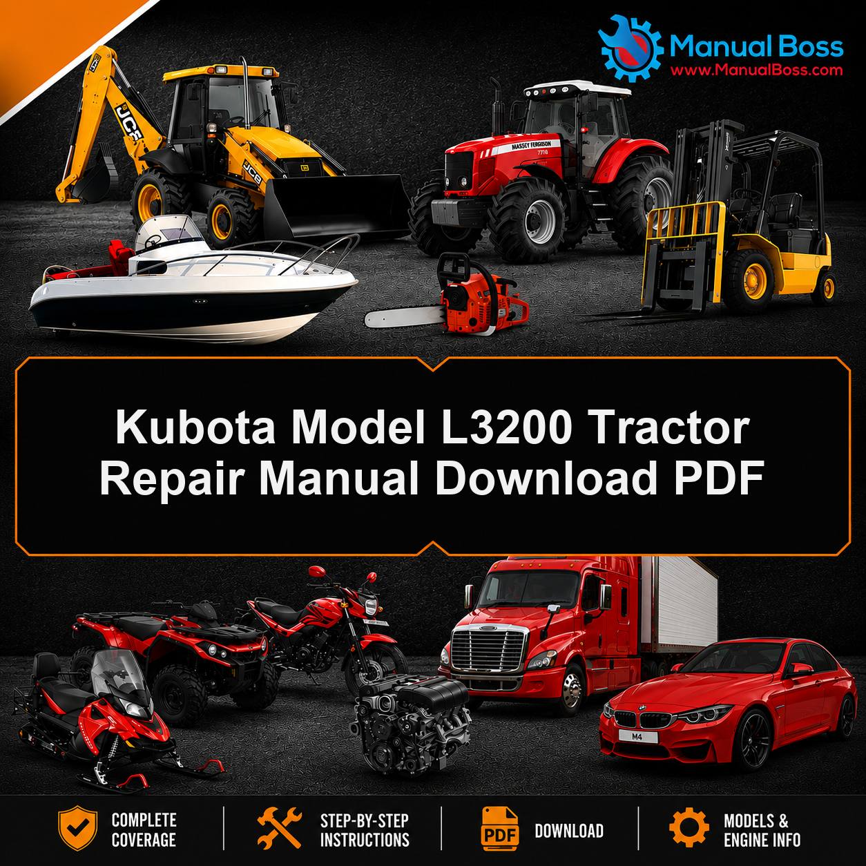 Kubota Model L3200 Tractor Repair Manual Download PDF