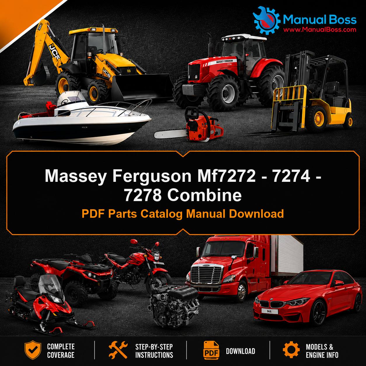 Massey Ferguson Mf7272 - 7274 - 7278 Combine PDF Parts Catalog Manual Download