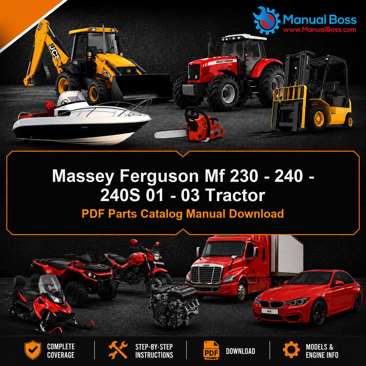 Massey Ferguson Mf 230 - 240 - 240S 01 - 03 Tractor PDF Parts Catalog Manual Download