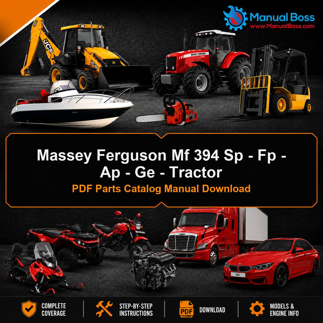 Massey Ferguson Mf 394 Sp - Fp - Ap - Ge - Tractor PDF Parts Catalog Manual Download
