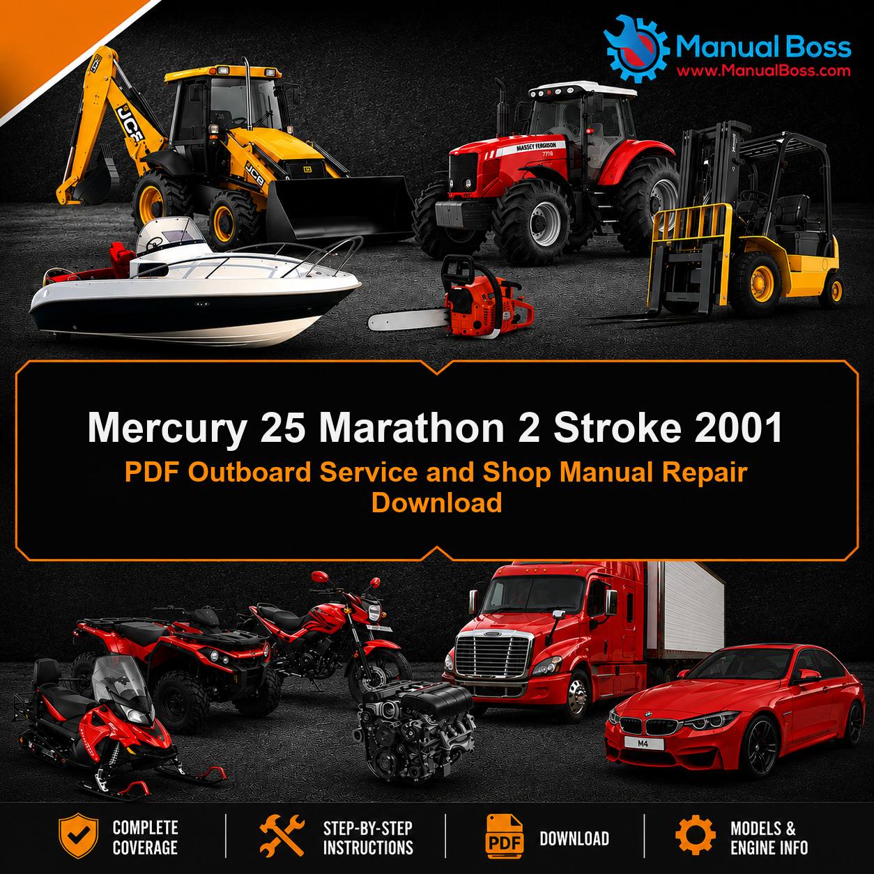 Mercury 25 Marathon 2 Stroke 2001 PDF Outboard Service and Shop Manual Repair Download