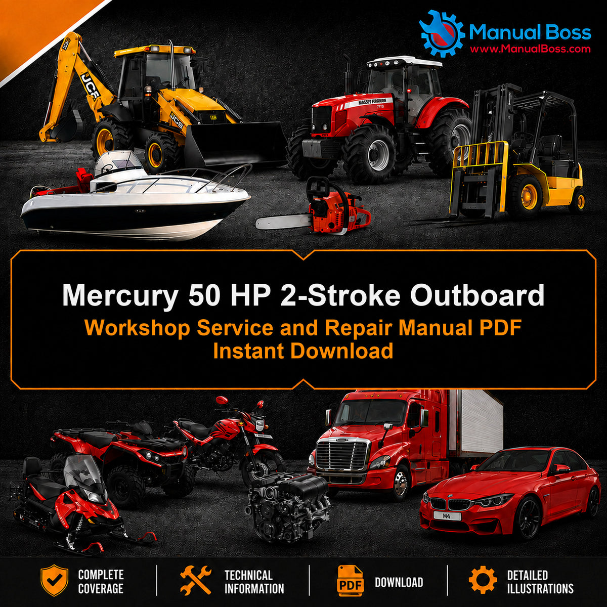 Mercury 50 HP 2-Stroke Outboard Workshop Service and Repair Manual PDF Instant Download