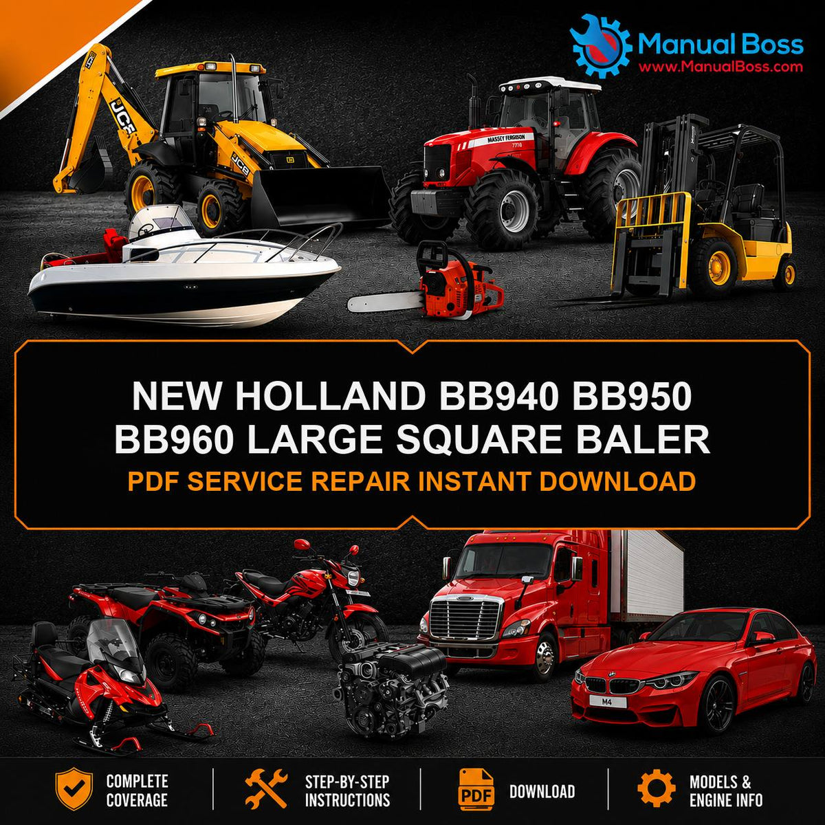 NEW HOLLAND BB940 BB950 BB960 LARGE SQUARE BALER PDF SERVICE REPAIR INSTANT DOWNLOAD