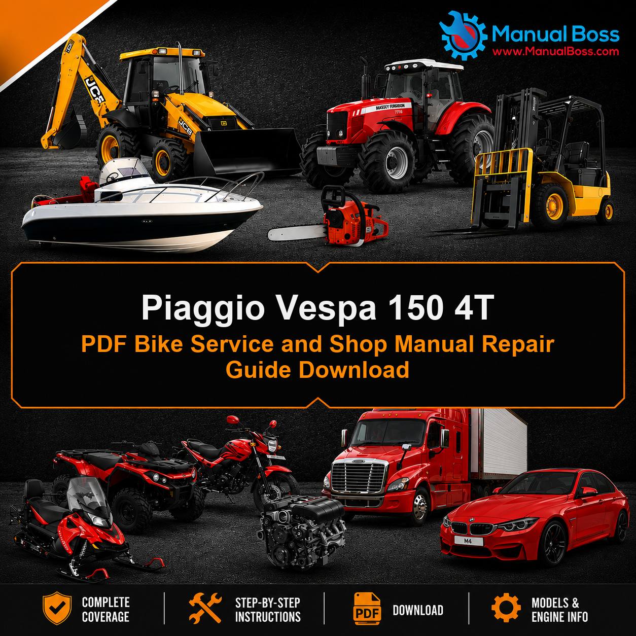 Piaggio Vespa 150 4T PDF Bike Service and Shop Manual Repair Guide Download