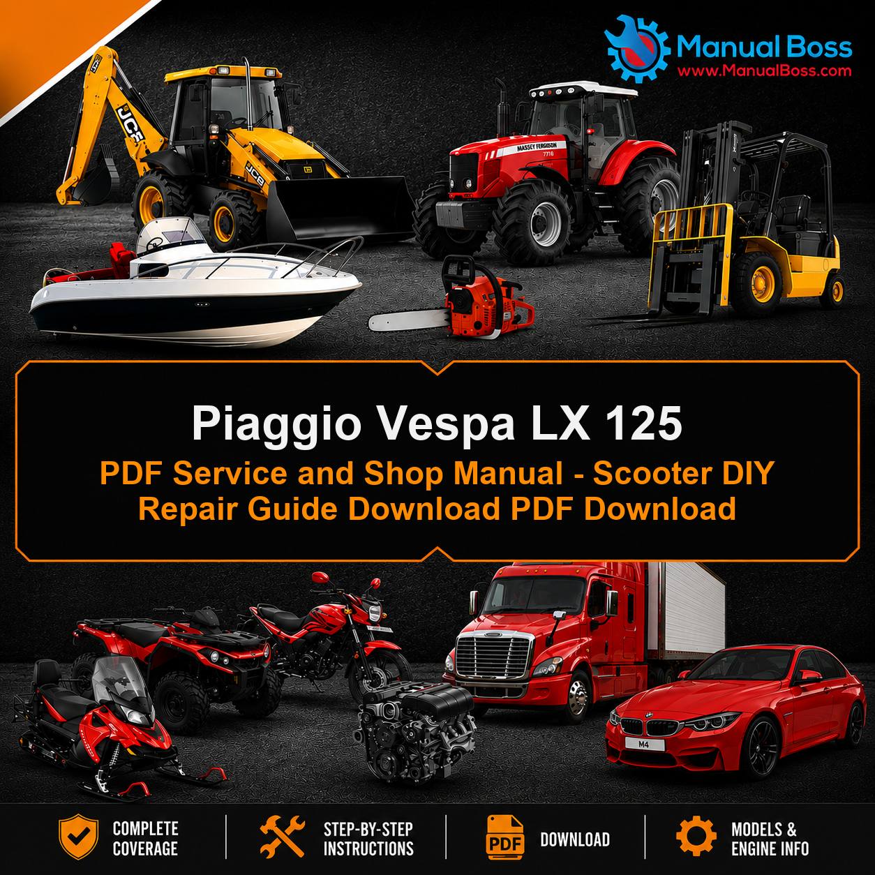 Piaggio Vespa LX 125 PDF Service and Shop Manual - Scooter DIY Repair Guide Download PDF Download