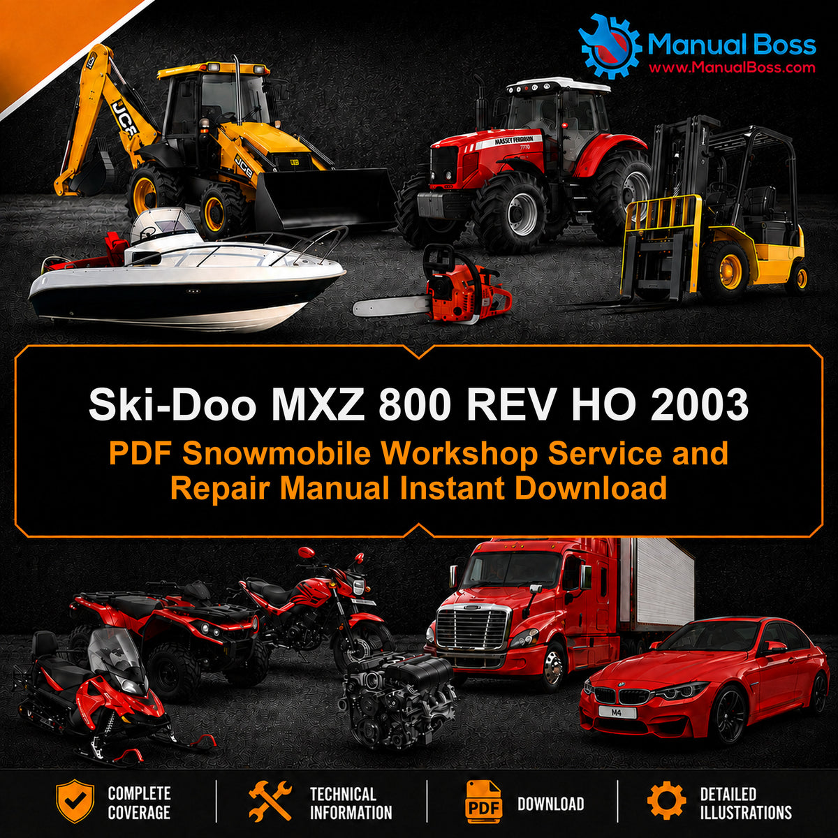 Ski-Doo MXZ 800 REV HO 2003 PDF Snowmobile Workshop Service and Repair Manual Instant Download