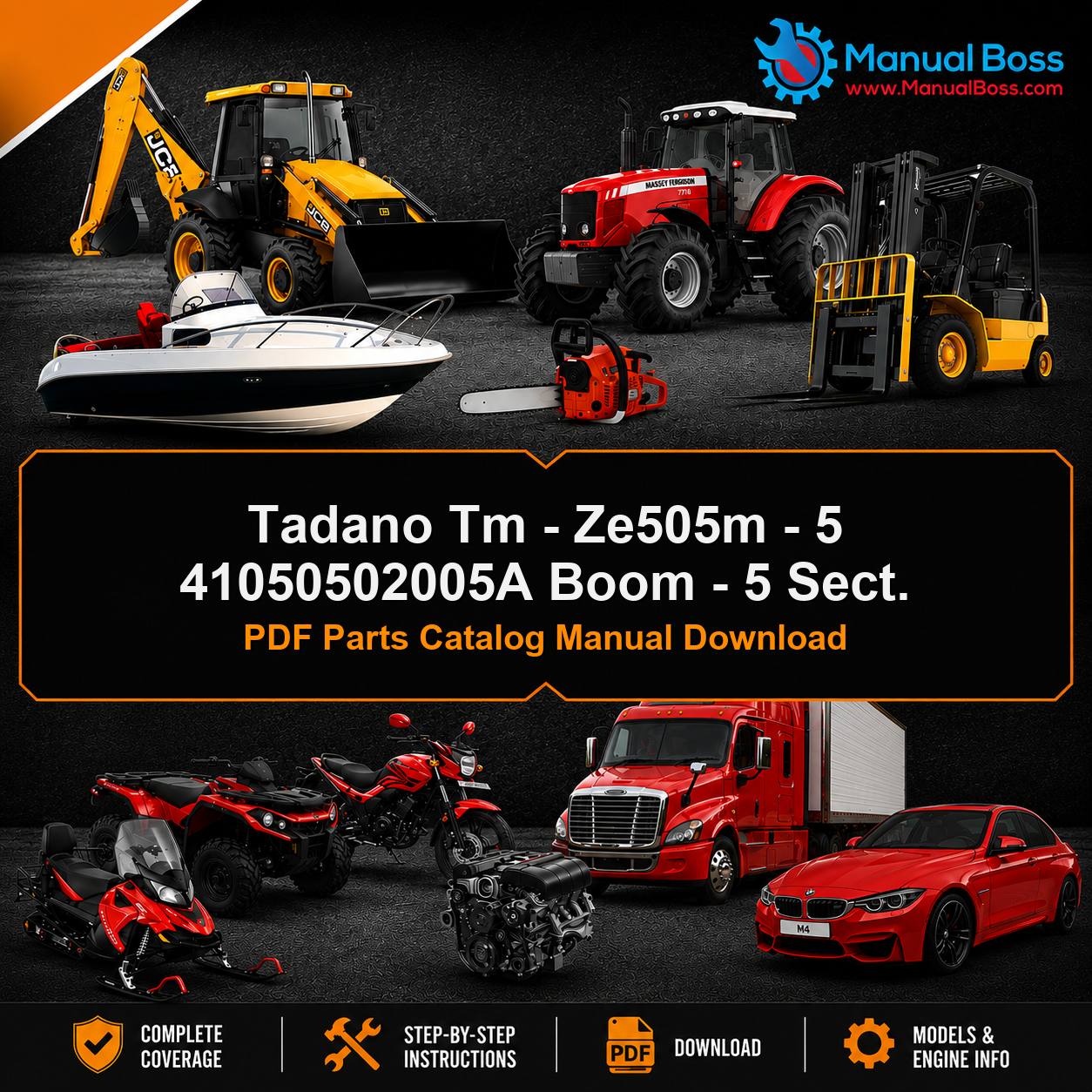Tadano Tm - Ze505m - 5 41050502005A Boom - 5 Sect. PDF Parts Catalog Manual Download