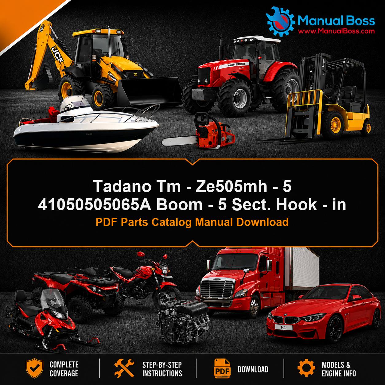 Tadano Tm - Ze505mh - 5 41050505065A Boom - 5 Sect. Hook - in PDF Parts Catalog Manual Download