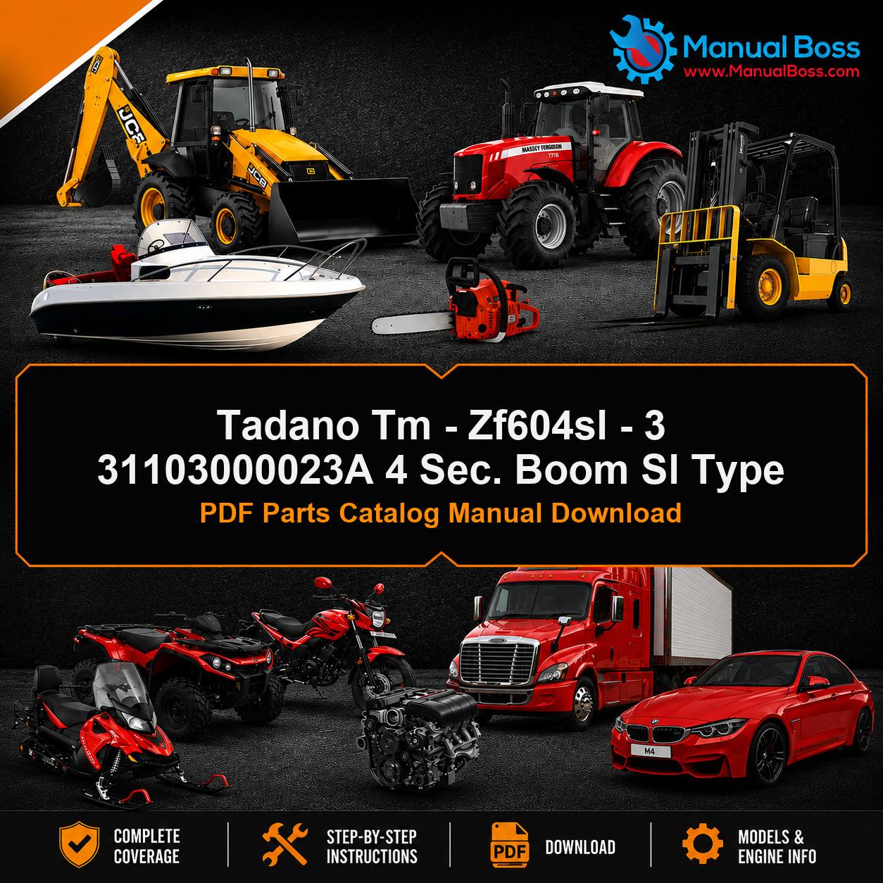 Tadano Tm - Zf604sl - 3 31103000023A 4 Sec. Boom Sl Type PDF Parts Catalog Manual Download